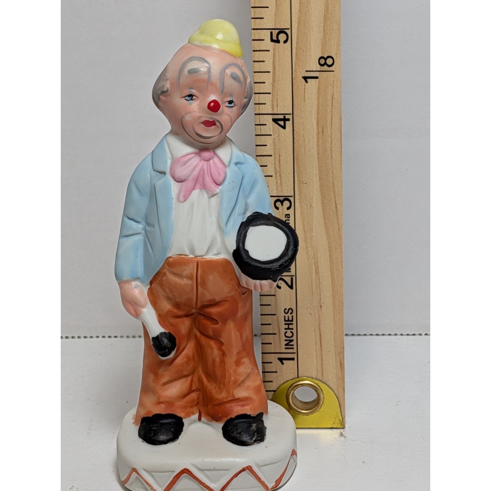 Farrah Imports Co Porcelain Bisque Handpainted Clown Figurine Drummer